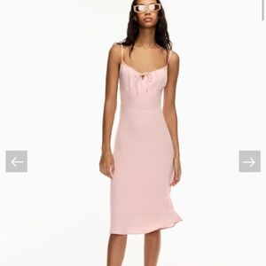 Aritzia Wilfred Bellow Midi Dress Pink 4